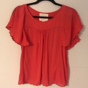 Anthropologie Maeve Coral Blouse